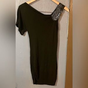 Charlotte Russell solid black asymmetrical dress Woman’s Small